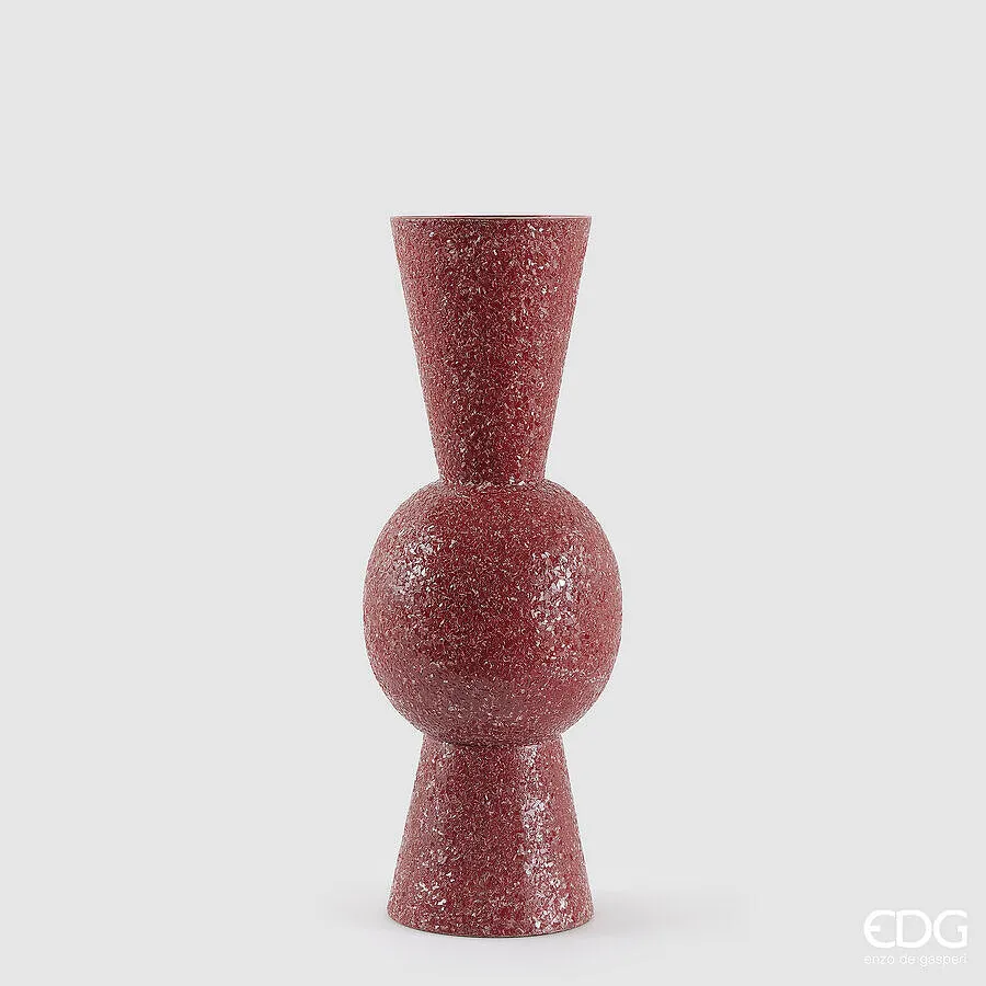 EDG Enzo De Gasperi Vaso Crackle Geometrie H 55 Cm D 20 Cm Metallo Dar
