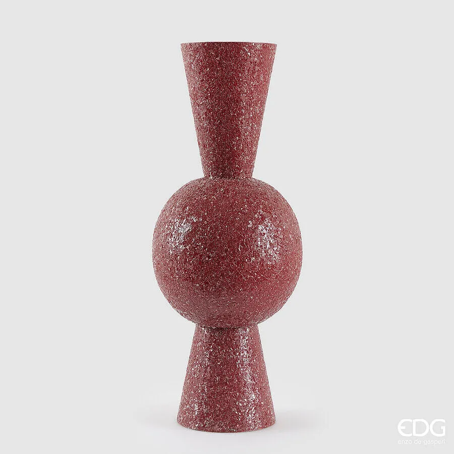 EDG Enzo De Gasperi Vaso Crackle Geometrir H 66 Cm D 26 Cm Metallo Dar