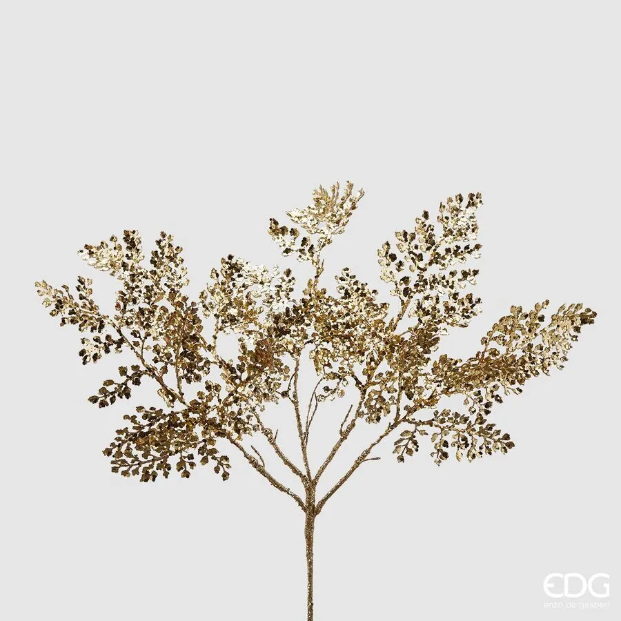 EDG Enzo De Gasperi Metallic Fern Christmas with Glitter H 46 Cm Gold