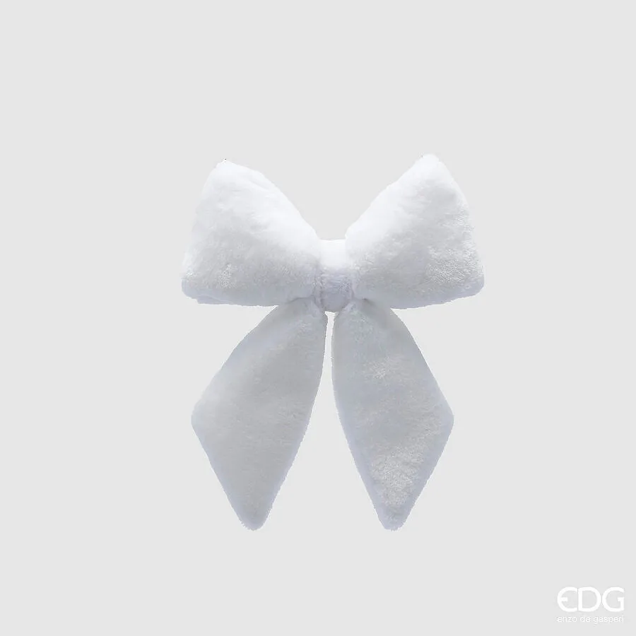 EDG Enzo De Gasperi Furry Christmas Bow H 30 Cm L 28 Cm White