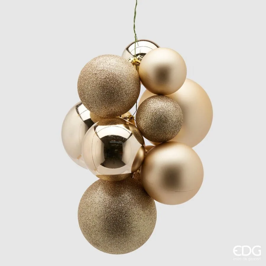EDG Enzo De Gasperi Christmas Ball Pvc 10 Pcs Light Gold