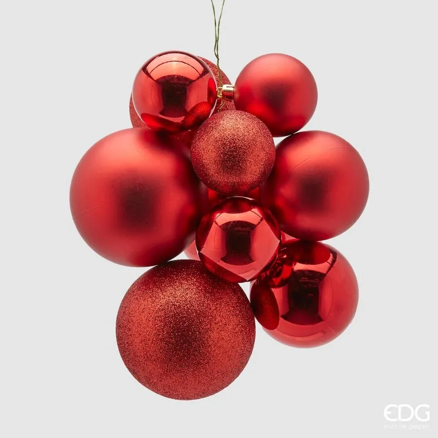 EDG Enzo De Gasperi Christmas Ball Pvc 10 Pcs Red