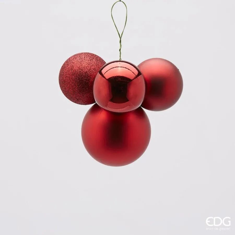 EDG Enzo De Gasperi Grape Christmas Ball Pvc 4 Pcs Burgundy