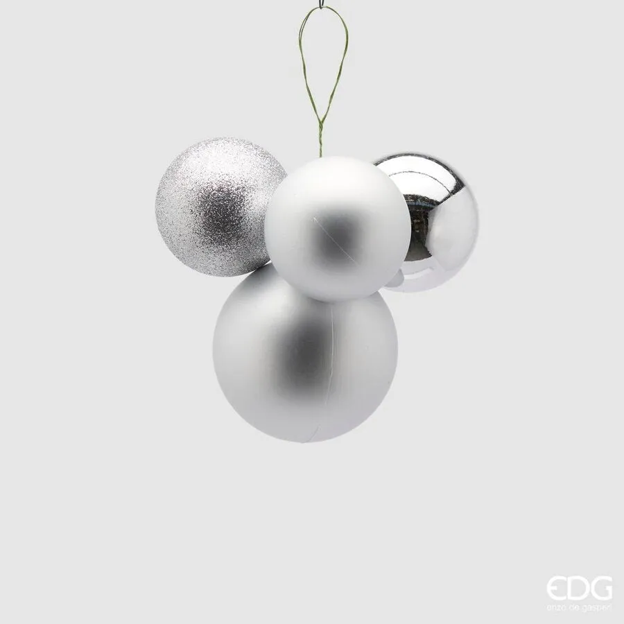 EDG Enzo De Gasperi Christmas Ball Pvc 4 Pcs Silver