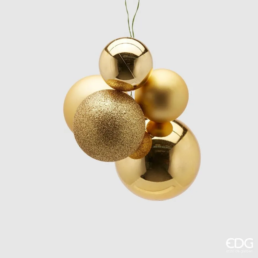 EDG Enzo De Gasperi Christmas Ball Pvc 5 Pcs Gold