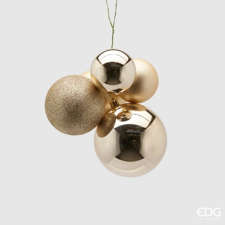 EDG Enzo De Gasperi Christmas Ball Pvc 5 Pcs Light Gold