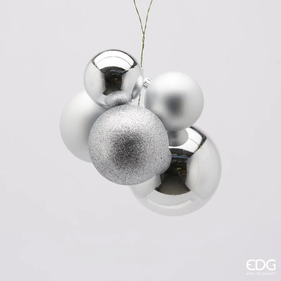 EDG Enzo De Gasperi Christmas Ball Pvc 5 Pcs Silver