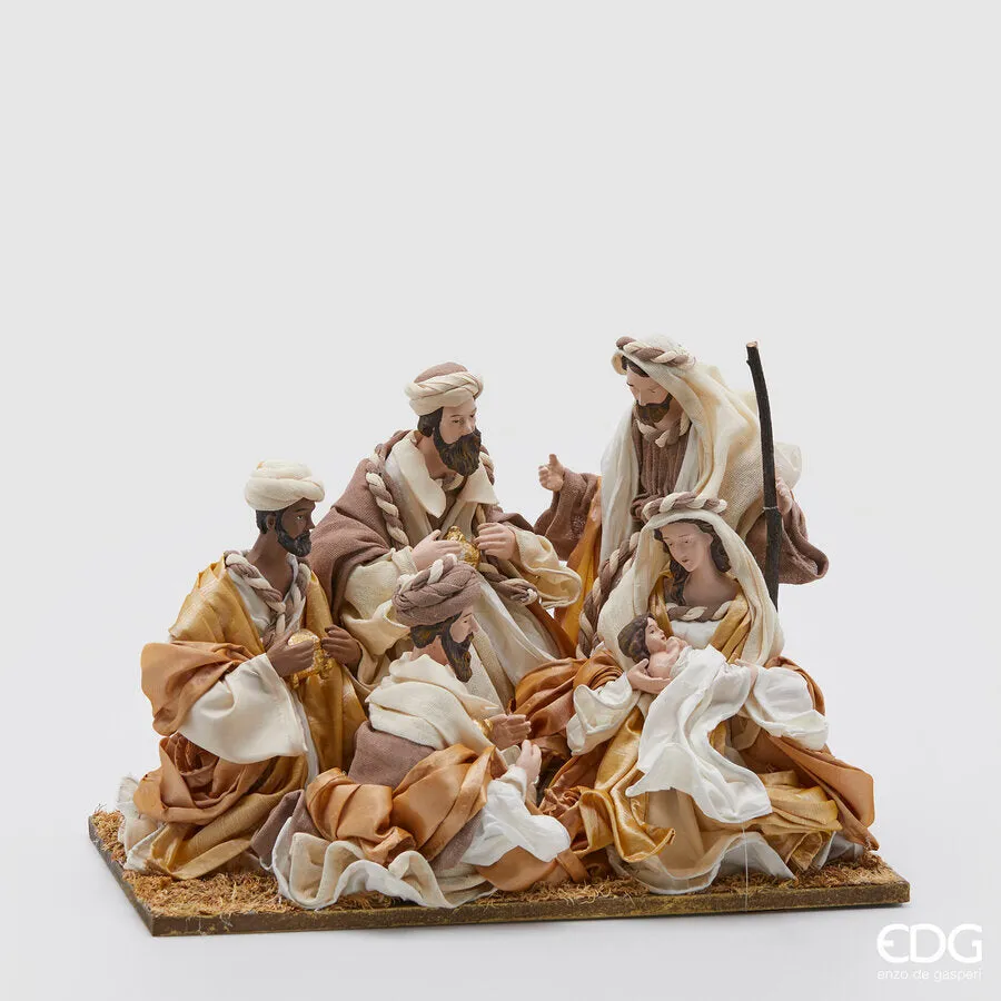 EDG Enzo De Gasperi Nativity Christmas in Fabric with Three Wise Men H