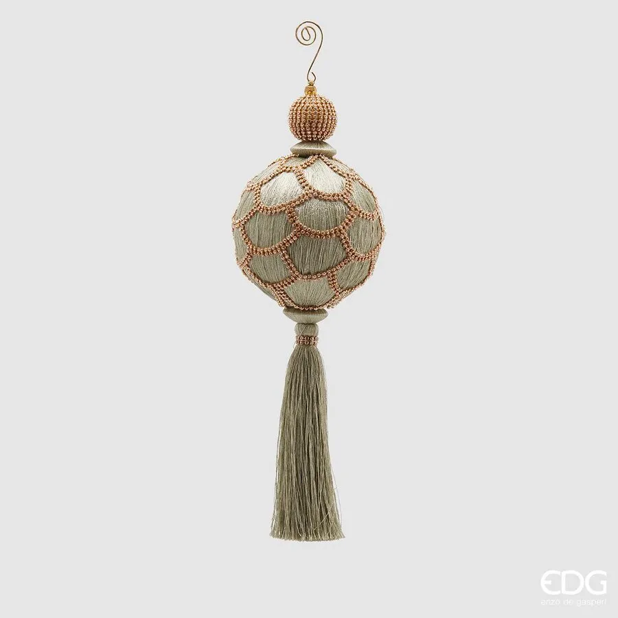 EDG Enzo De Gasperi Silk Gem Christmas Ball. Drapp. H 35cm D 12cm Ligh