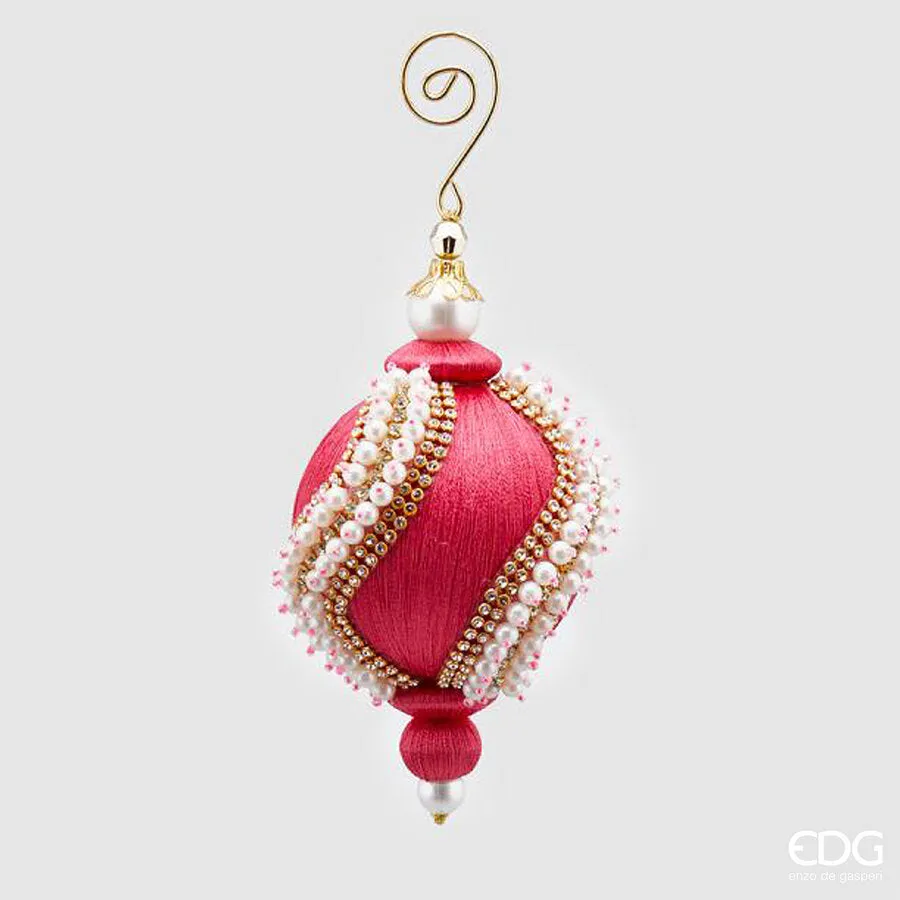 EDG Enzo De Gasperi Silk Christmas Ball Pearls D 8 Cm Beauty 1 Pc