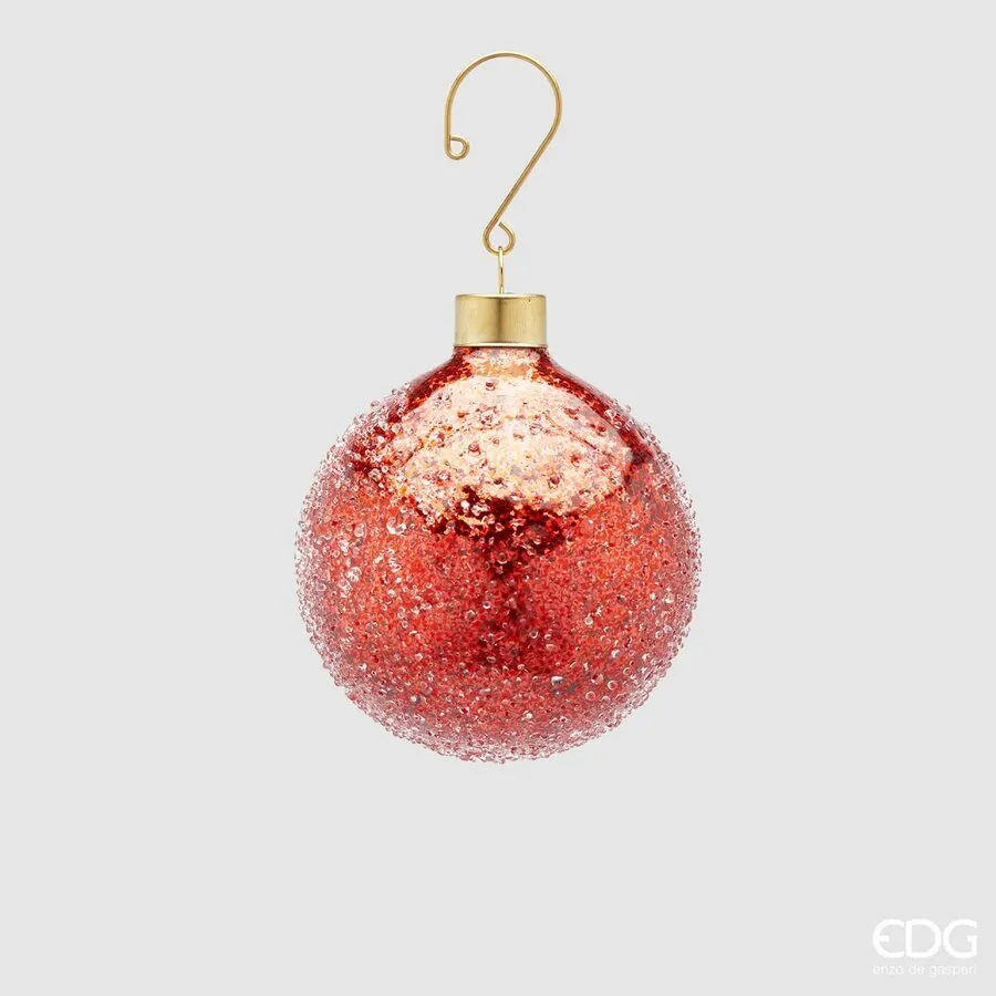 EDG Enzo De Gasperi Frosted Glass Christmas Ball D 8 Cm Red