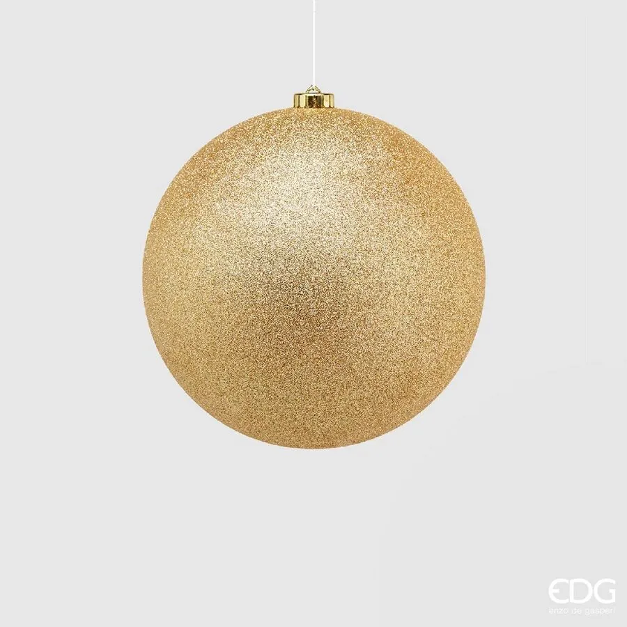 EDG Enzo De Gasperi Poly Christmas Ball D 15 Cm Glitter with Gold Poly