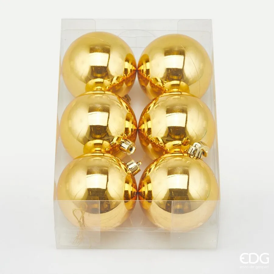 EDG Enzo De Gasperi Poly Christmas Ball D 8 Cm Glossy Gold Cf 6 Pcs