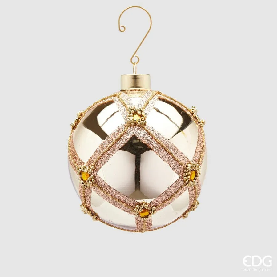 EDG Enzo De Gasperi Nobility Glass Christmas Ball D 10 Cm Dark Gold 1