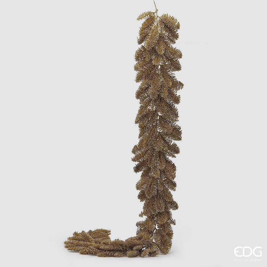 EDG Enzo De Gasperi Pine Festoon Christmas Glitter L 180 Cm Gold