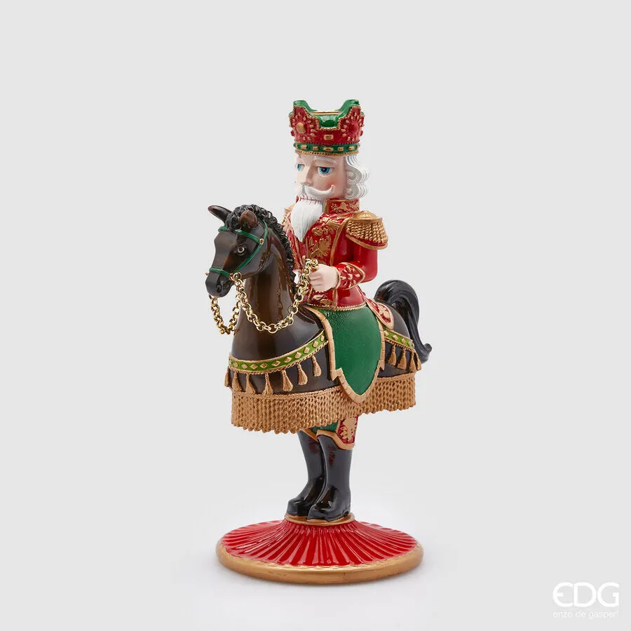 EDG Enzo De Gasperi Christmas Candle Holder Soldier with Horse H 33 Cm