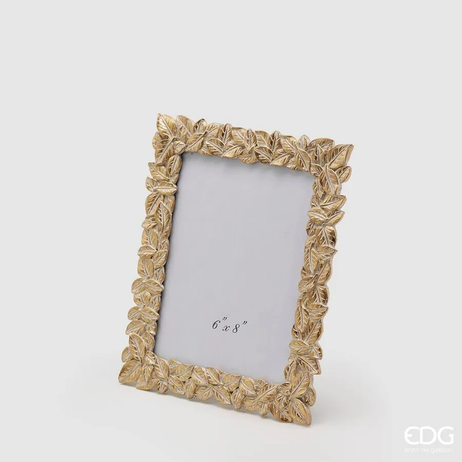 EDG Enzo De Gasperi Photo Frame Christmas Leaves-Mix 25 x 20 Cm Gold