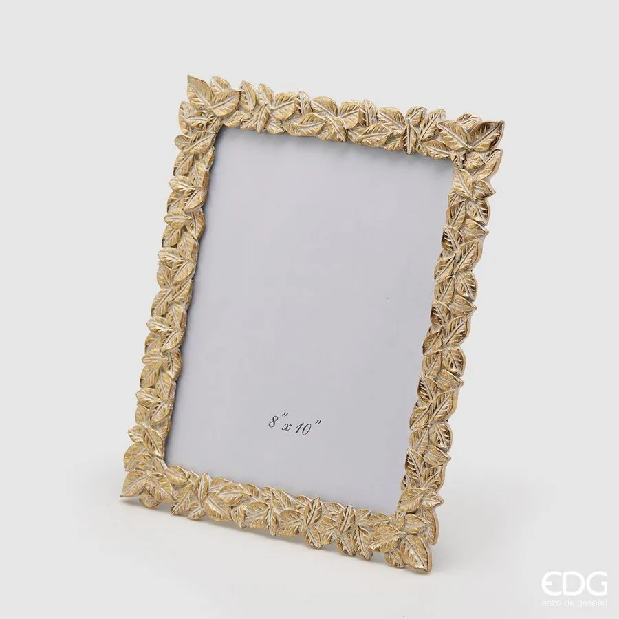 EDG Enzo De Gasperi Photo Frame Christmas Leaves-Mix 30 x 25 Cm Gold
