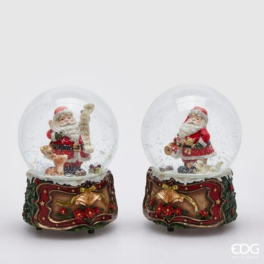EDG Enzo De Gasperi Water Sphere Santa Claus with Bells and Carillon A
