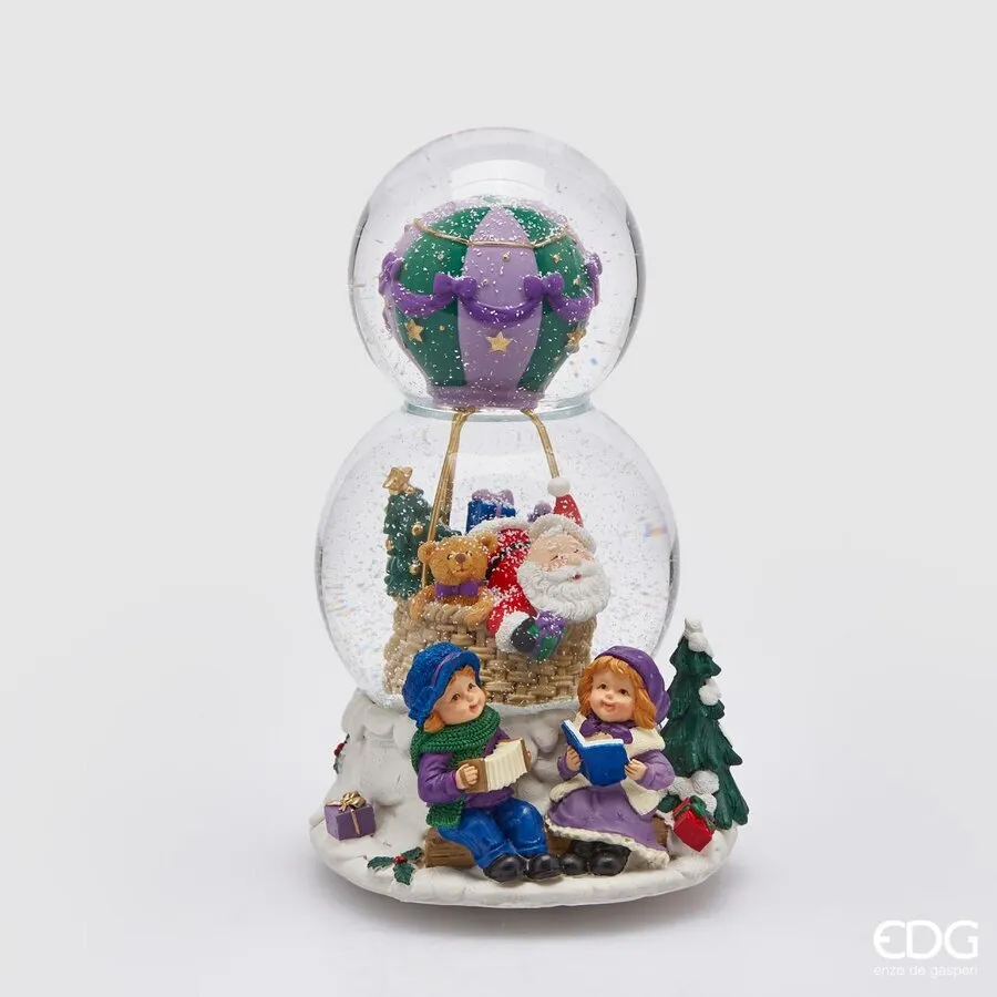 EDG Enzo De Gasperi Christmas Sphere Water Hot Air Balloon with Music