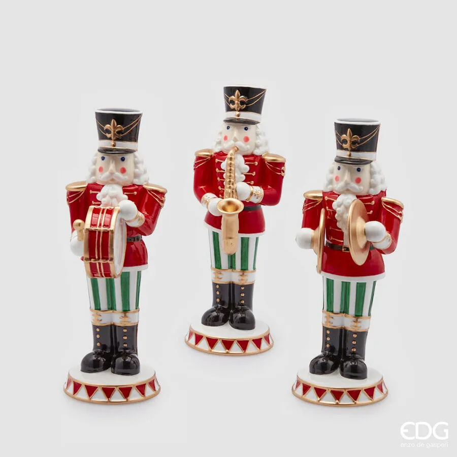 EDG Enzo De Gasperi Christmas Soldier in Porcelain H 29 Cm Multicolor