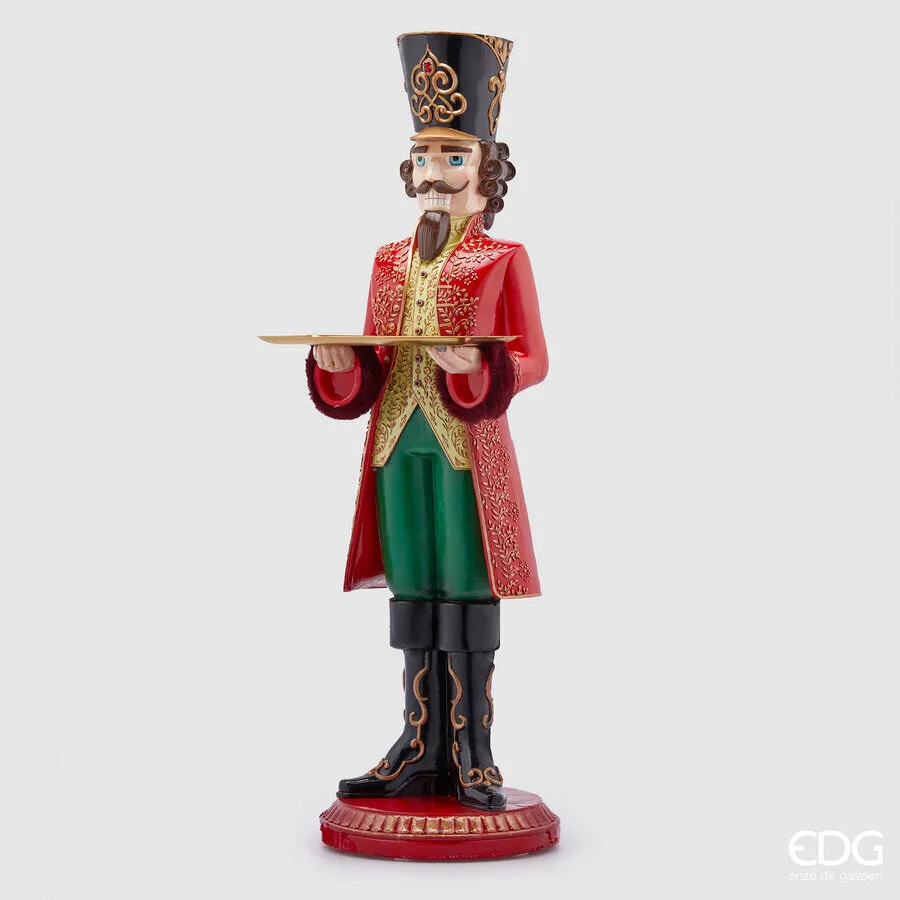 EDG Enzo De Gasperi Poly Christmas Soldier with Tray H 106 x 32 x 36 C