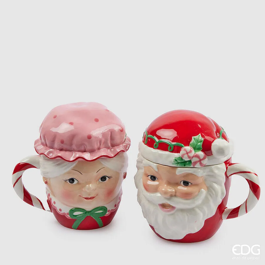 EDG Enzo De Gasperi Mug Santa and Mother Christmas H 14 Cm D 11 Cm 1 P