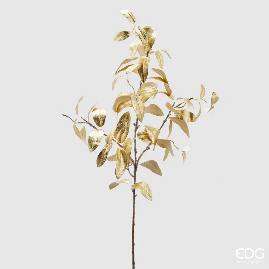 EDG Enzo De Gasperi Olive Metal Bell Christmas Branch H 86 Cm Gold