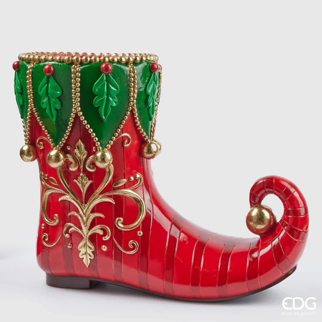 EDG Enzo De Gasperi Christmas Vase Stocking H 44 Cm 55 x 28 Cm Green R