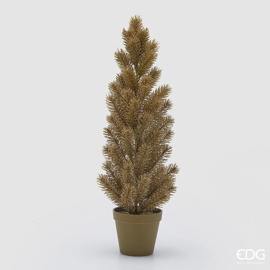 EDG Enzo De Gasperi Pine Vase with Glitter Christmas H 60 Cm D 12 Cm G