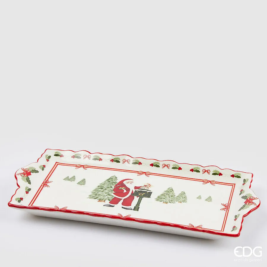 EDG Enzo De Gasperi Rectangular Christmas Tray Xmas H 3cm L 33 Cm L 16