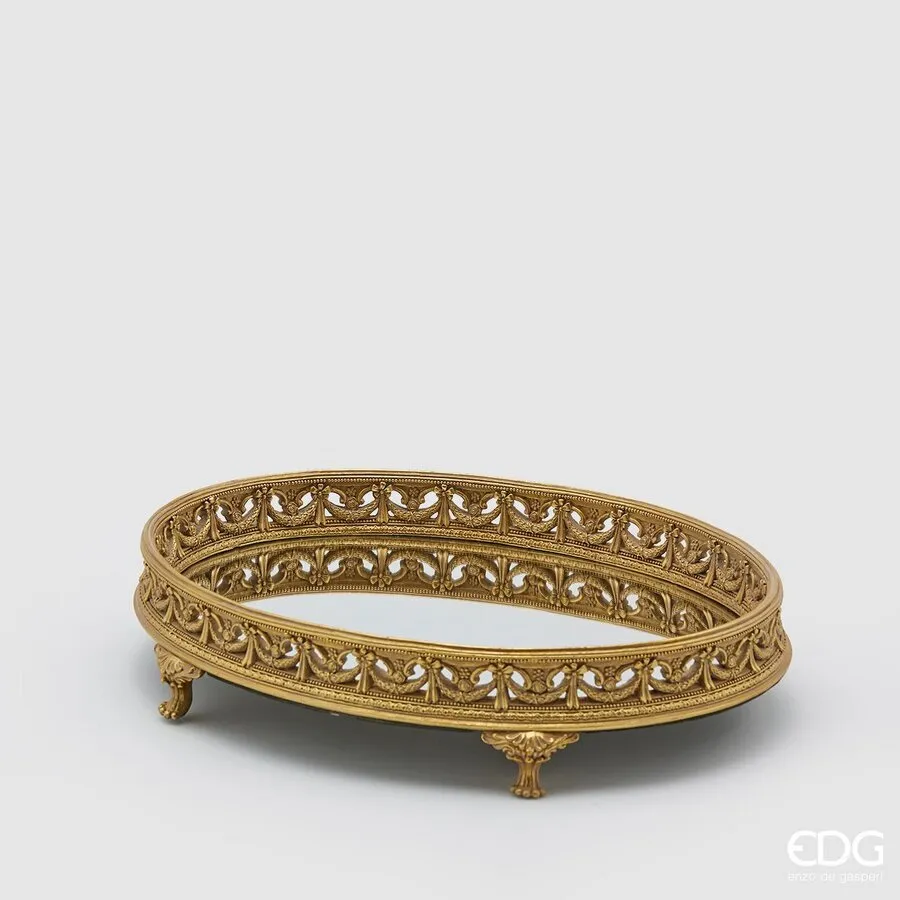 EDG Enzo De Gasperi Christmas Tray Mirror with Edge H 8 Cm 38 x 28 Cm