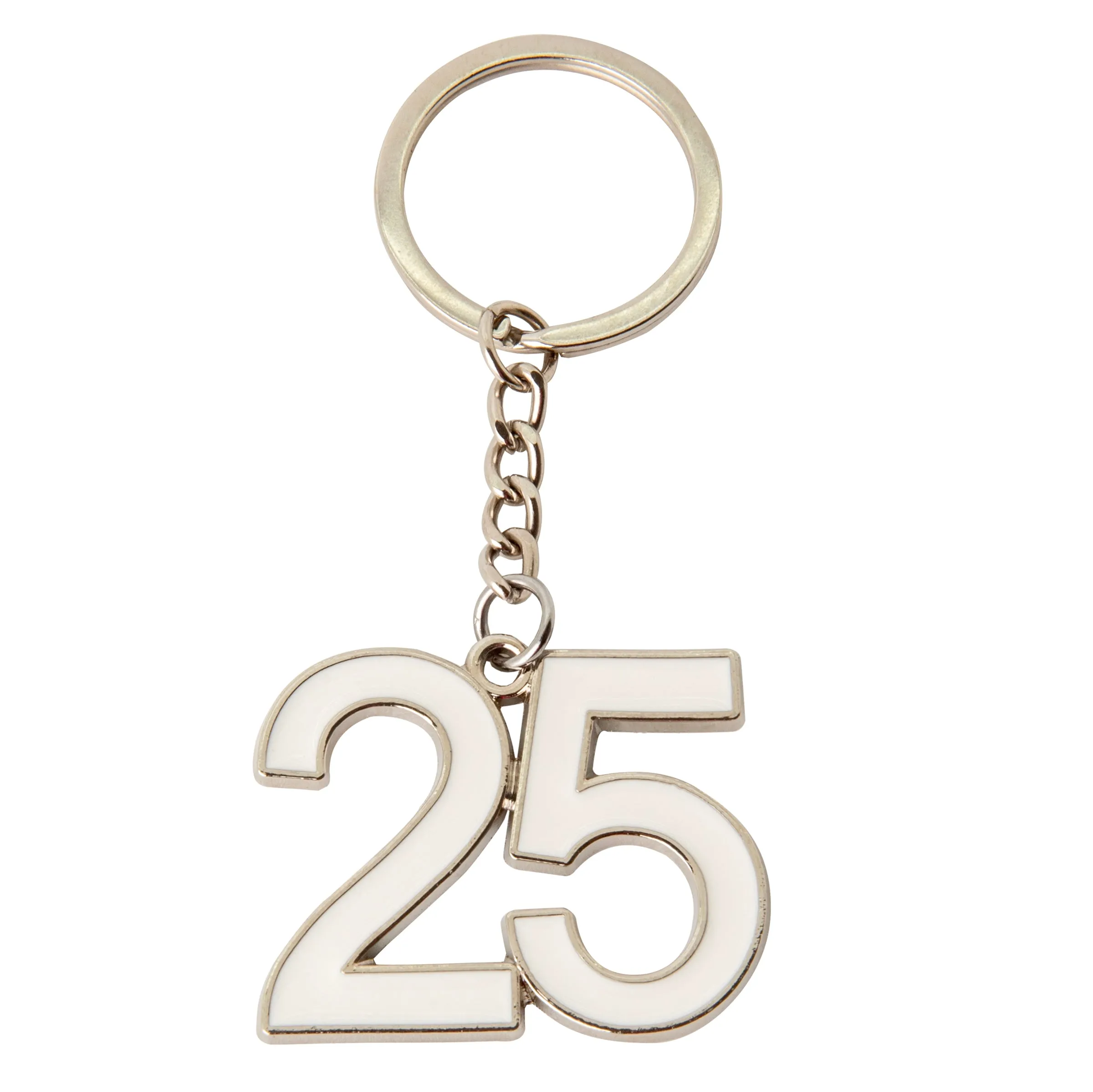 ETM Zama Keychain 25 Years 4 Cm White Silver 12 Pcs
