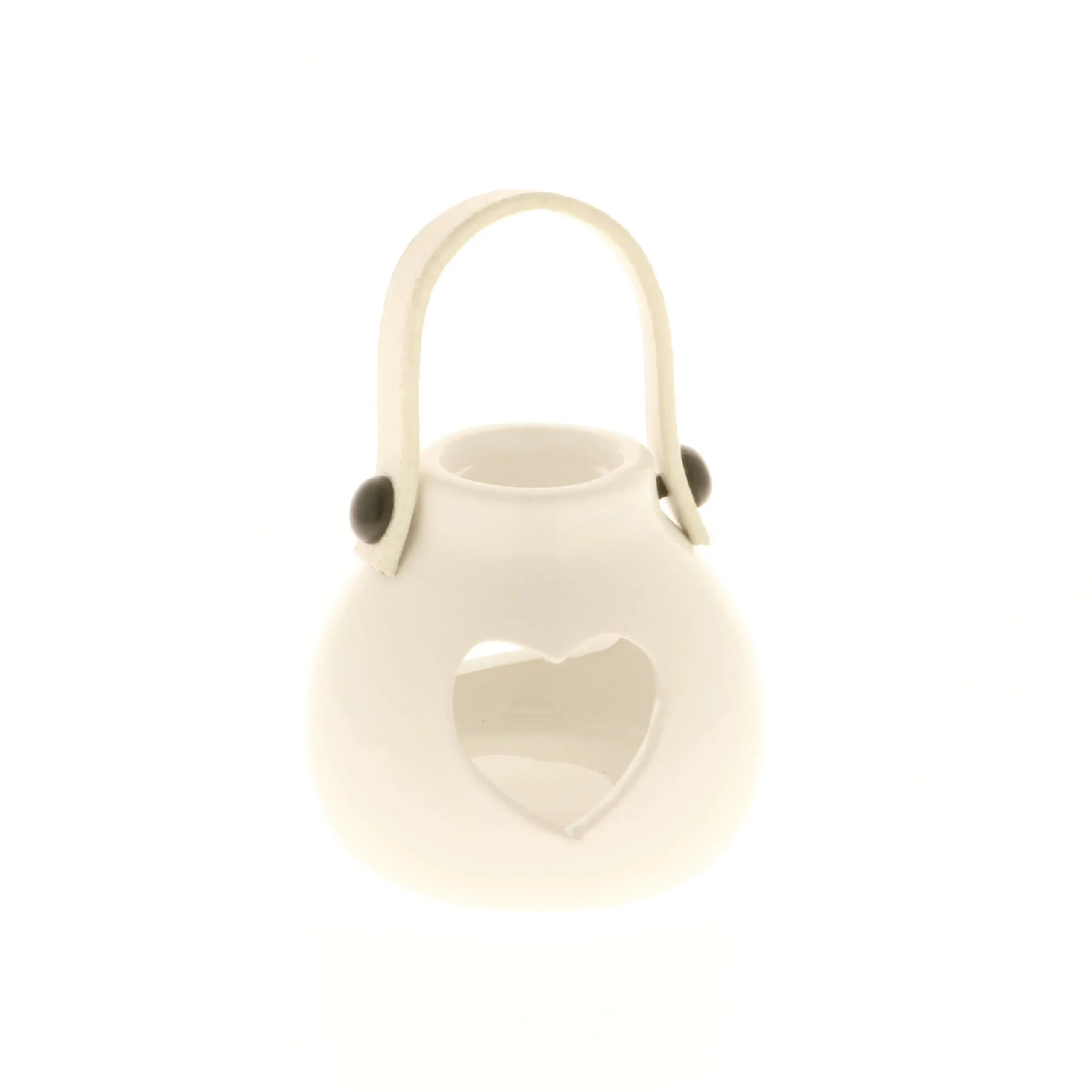 ETM Lantern Heart Porcelain H 7 cm Cream