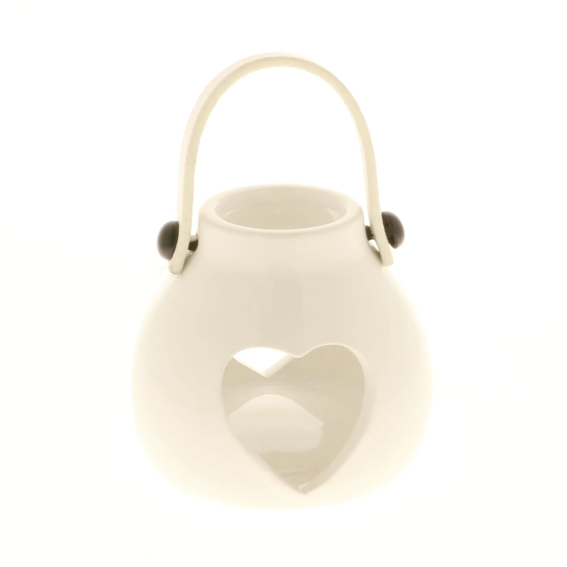 ETM Lantern Heart Porcelain H 8 cm Cream