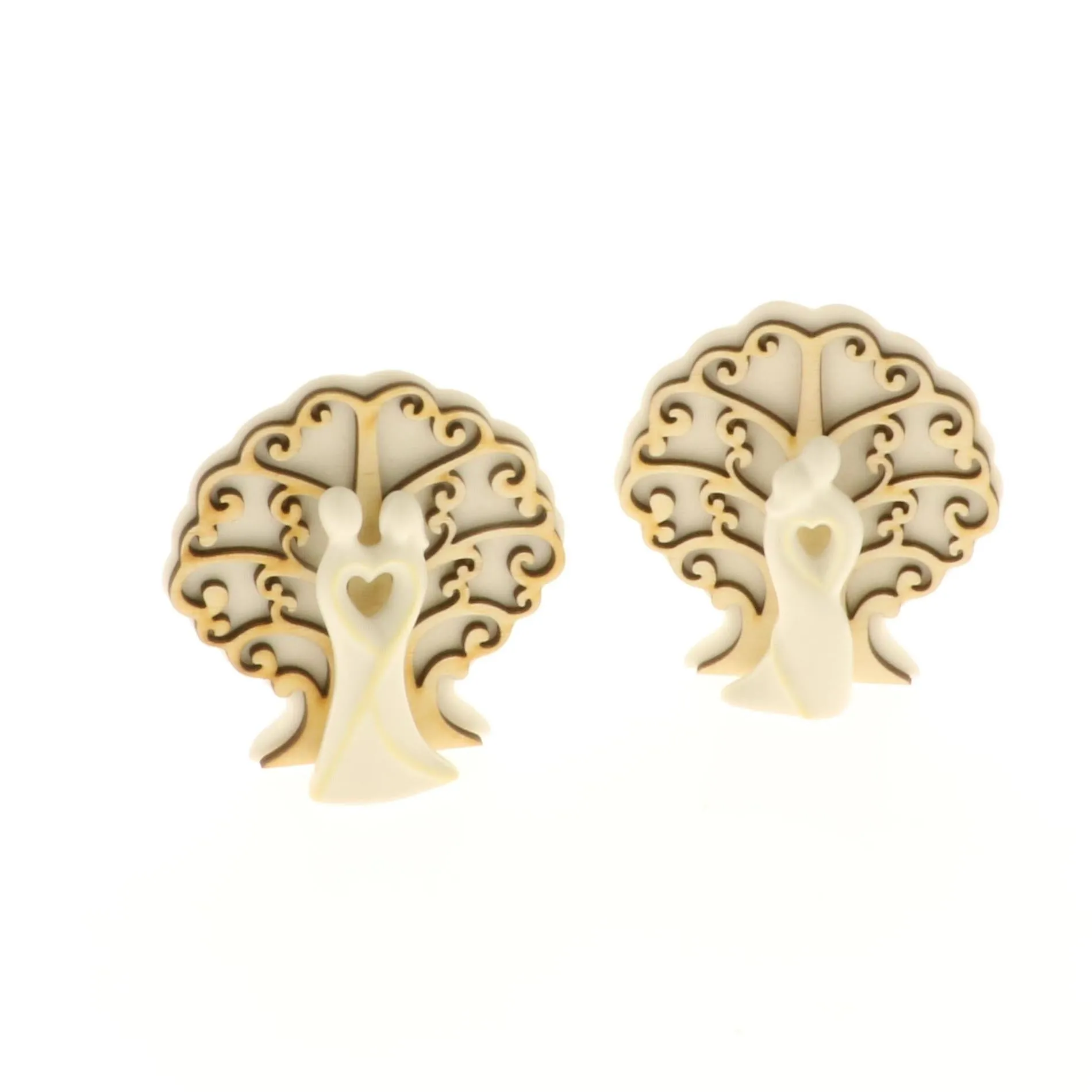 ETM Lovers Couple Tree Wedding Spouses H 8.5 Cm Porcelain 2 Pcs