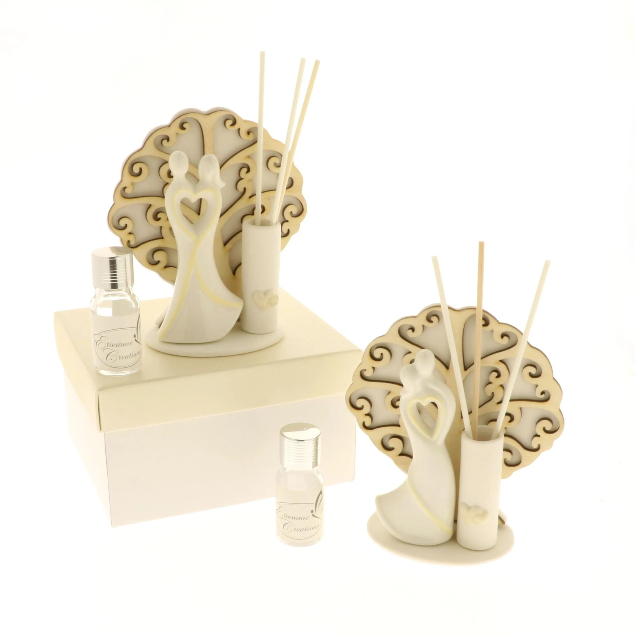 ETM Wedding Freshener Spouses Tree H 13 Cm Beige 1 Pc