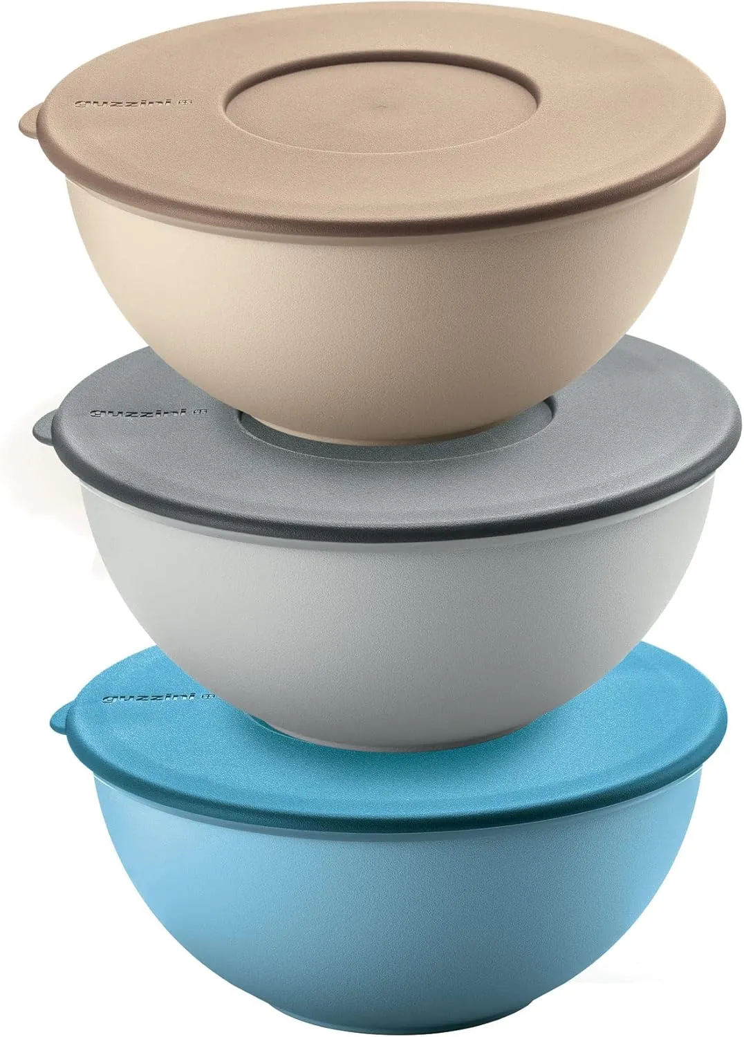 GUZZINI Set of 3 Airtight Containers with Lid D 16 cm Light Blue, Grey