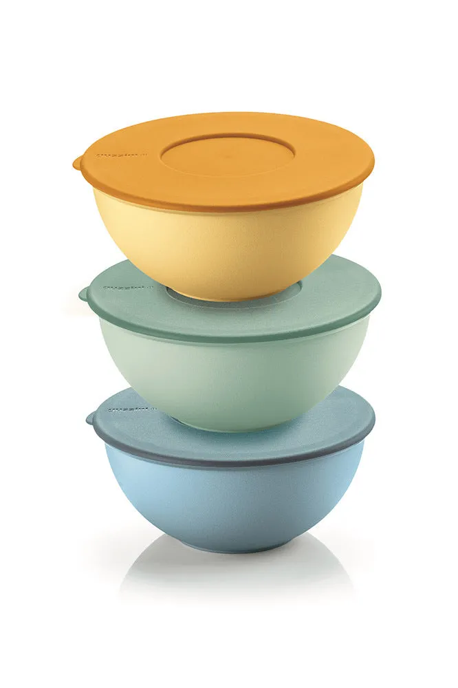 GUZZINI Set of 3 Airtight Containers with Lid D 16 cm Green, Yellow, B