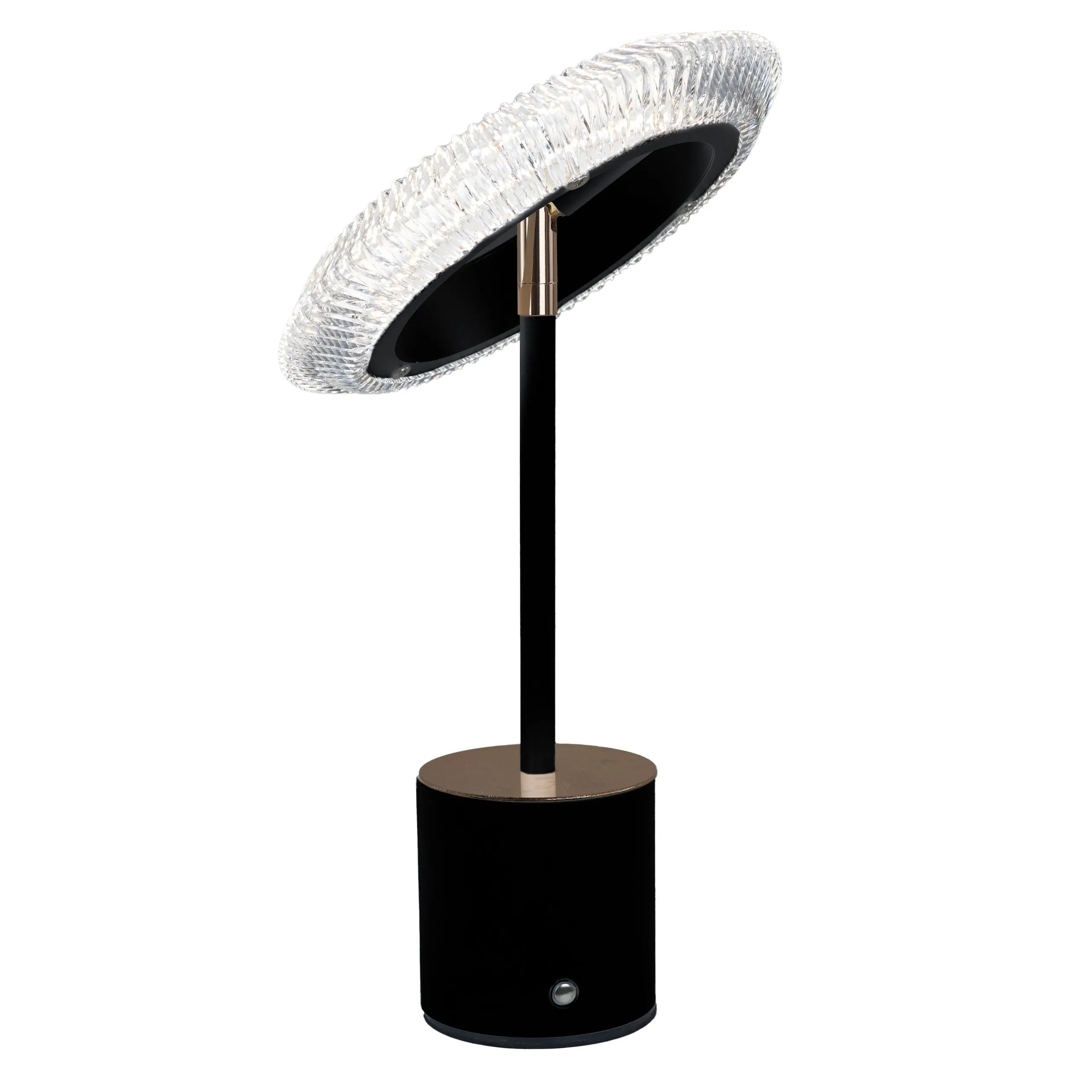 The Arcolaio Kristal LED Lamp Circle D 14 cm H 39 cm Black