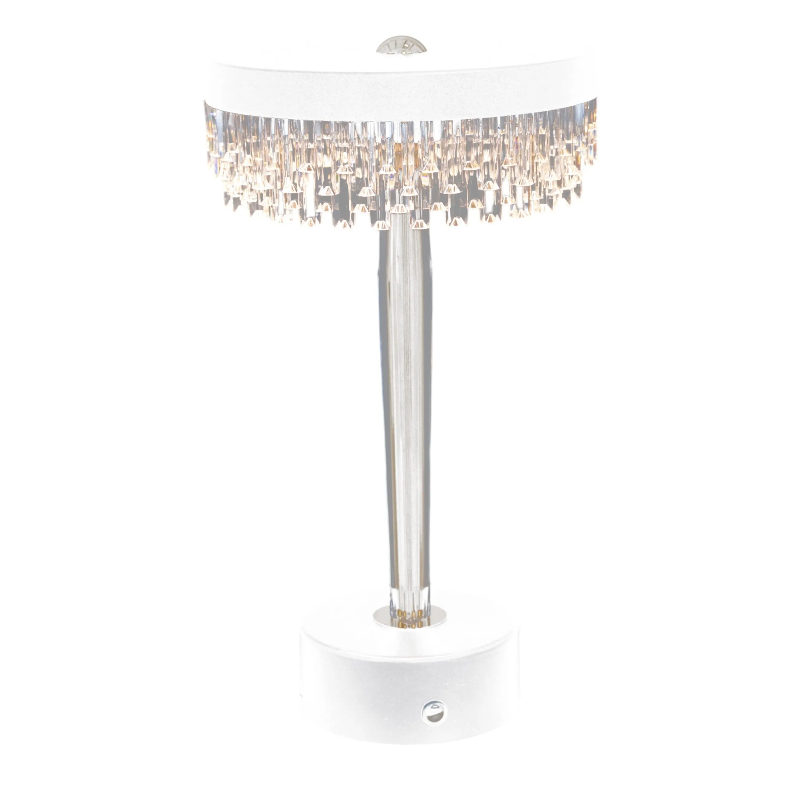 The Arcolaio Round Kristal LED Lamp D 15 cm H 25.5 cm White