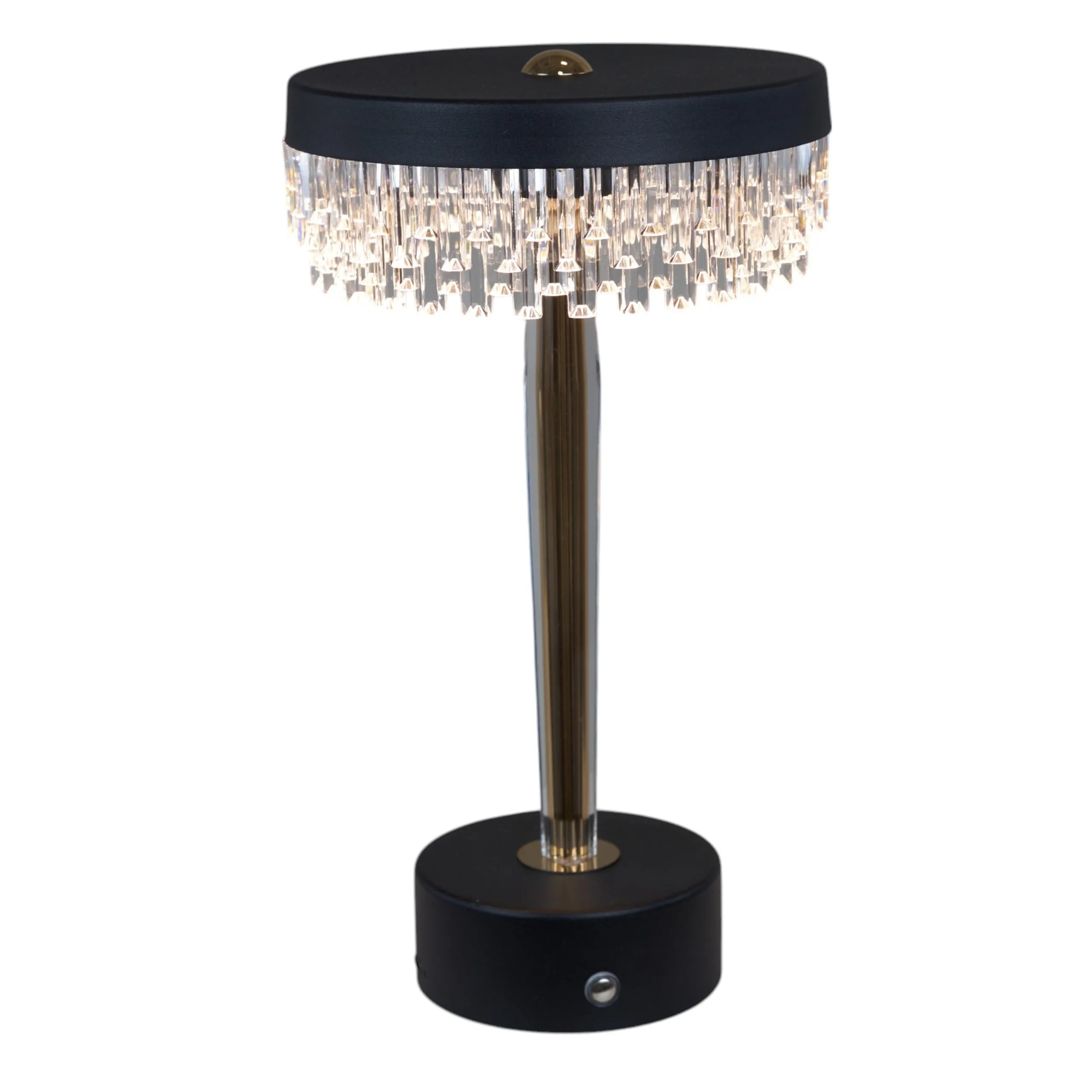 L'Arcolaio Round Kristal LED Lamp D 15 cm H 25.5 cm Black