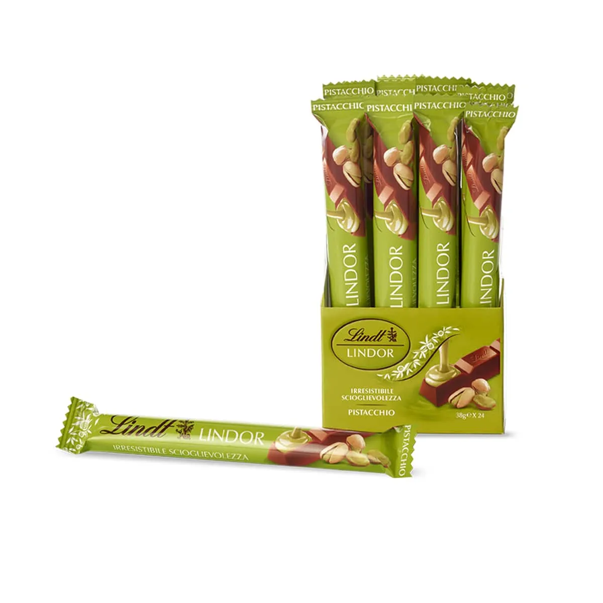Lindt Snack Lindor Chocolate Pistachio 38 Gr Pack of 24