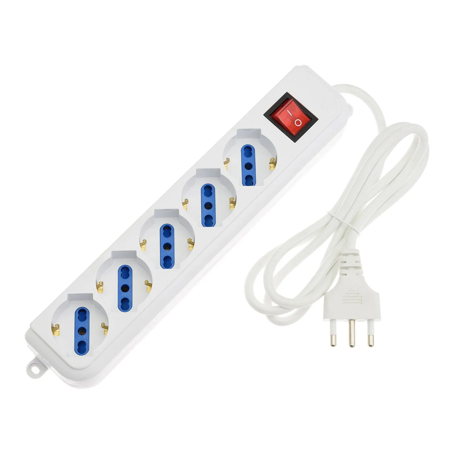 Lots Multiple Socket 5 Places 4 Sockets 16A + Schuko ON / OFF Switch