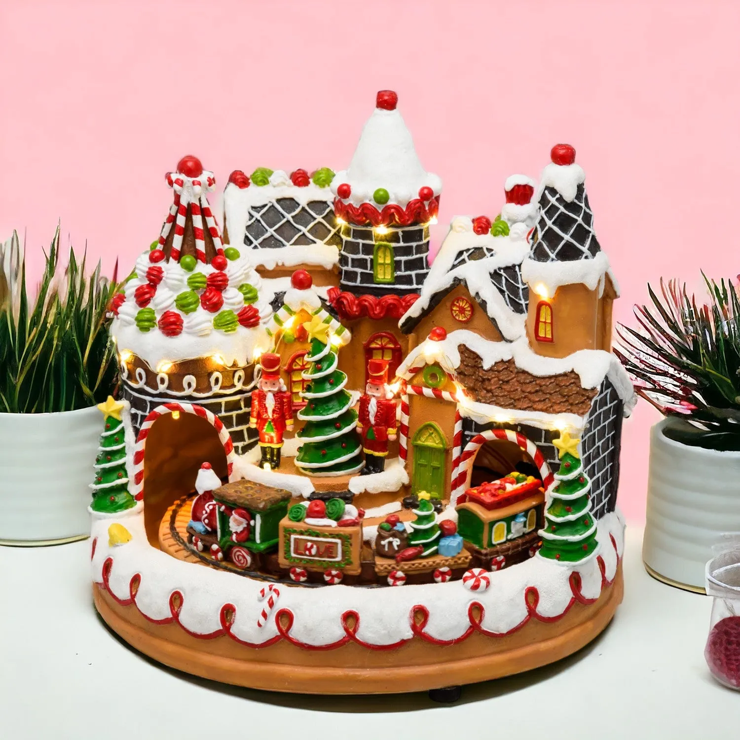 Lotti Christmas Village Candy Village H 25 Cm D 27 Cm Led Music Moveme