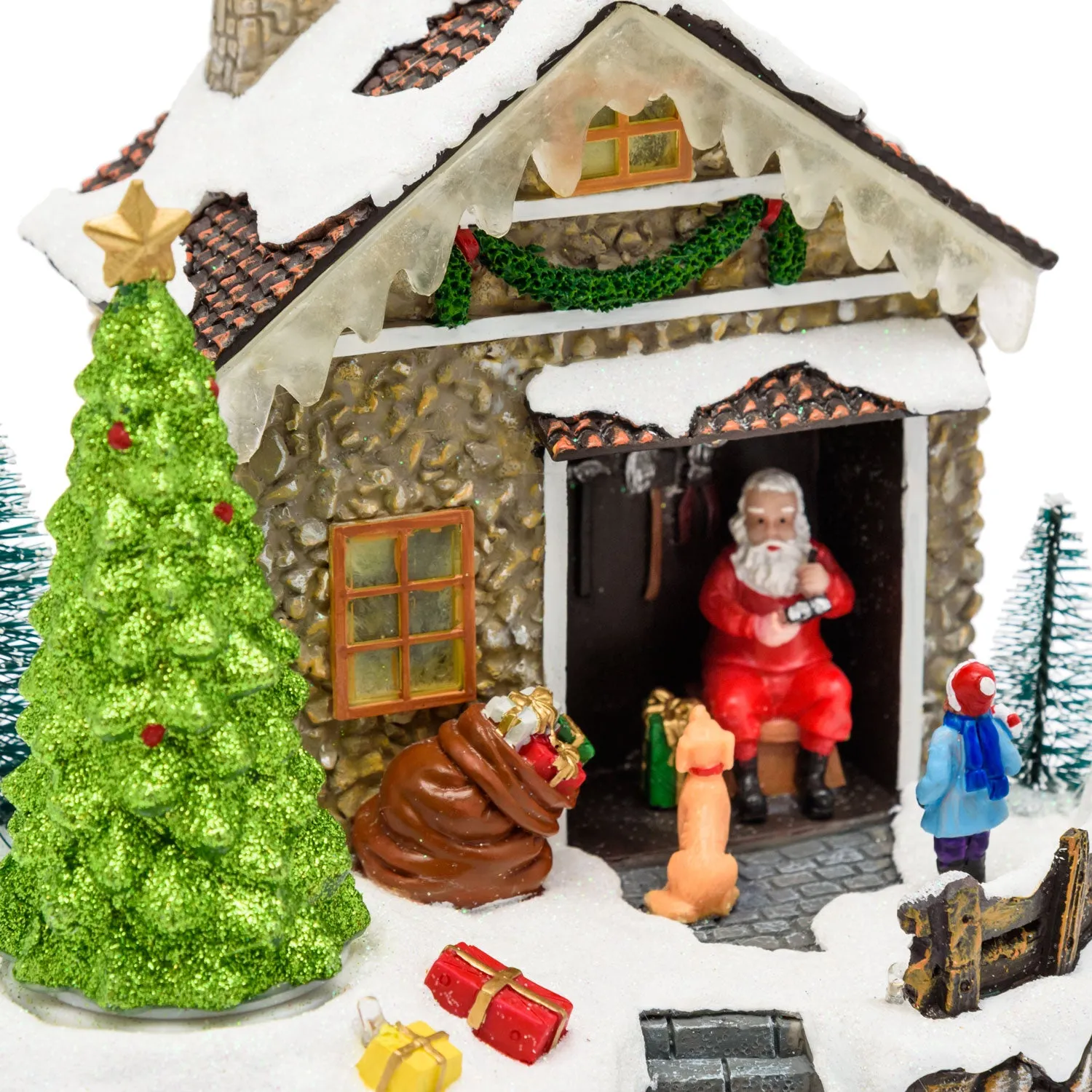 Lotti Christmas Village Santa's House H 17.5 Cm 20 x 15.5 Cm Led Music