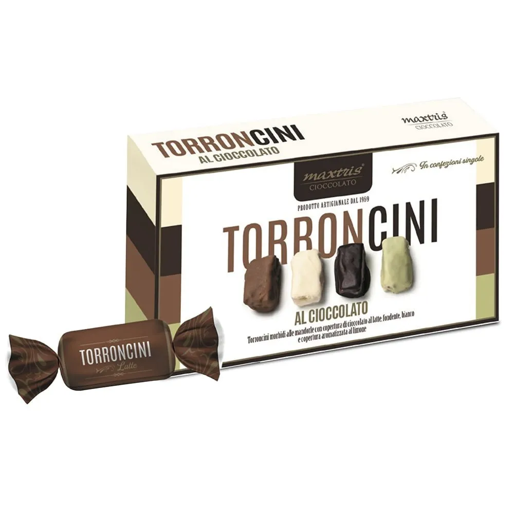Maxtris Almond Torroncini Covered in Chocolate 150 Gr