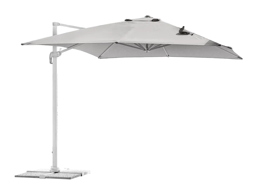 Moia Greenwood California Side Pole Umbrella 3 x 4 Mt Aluminum Grey Wh