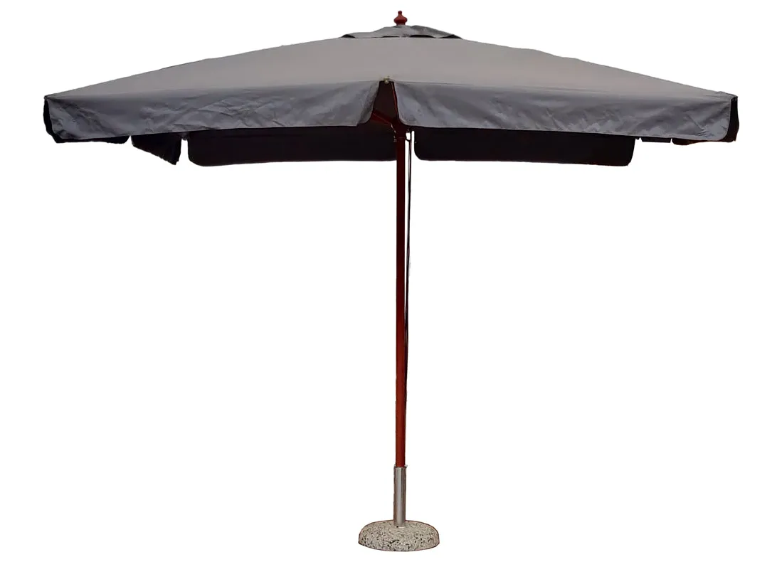 Moia Greenwood De Lux Wooden Umbrella 3 x 3 Central Pole Mt Grey