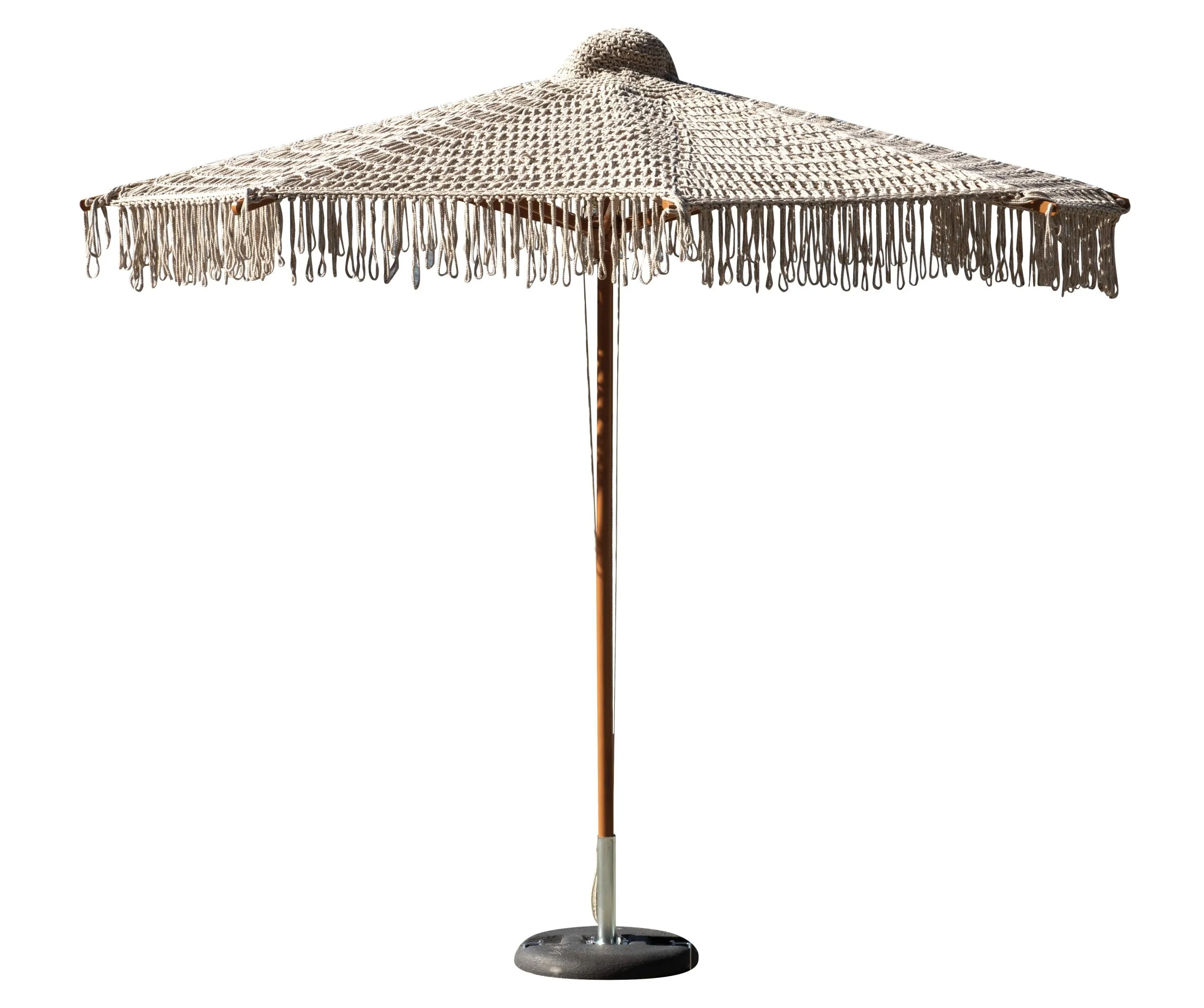 Moia Greenwood Macramé Umbrella D 2.5 M in Beige Rope